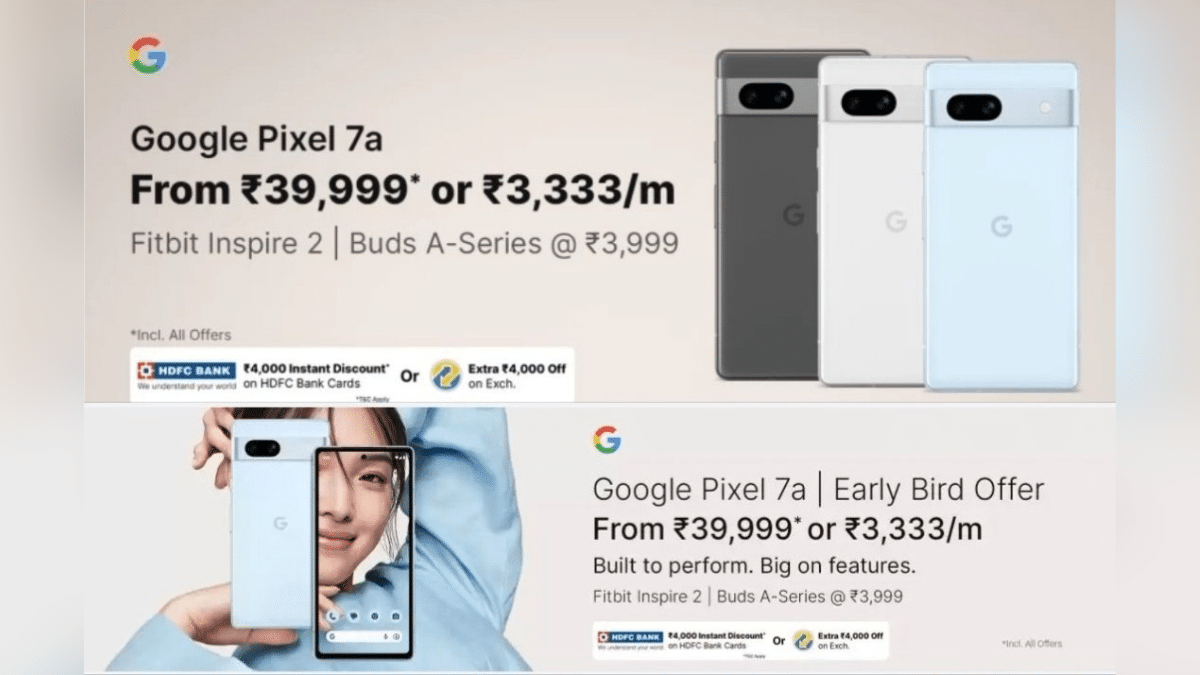 Google Pixel 7a India Prices, Bank offers revealed